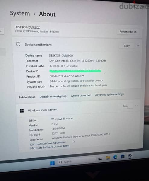 Gaming laptop HP Victus 12th Generation core i5 32 GB ram 1