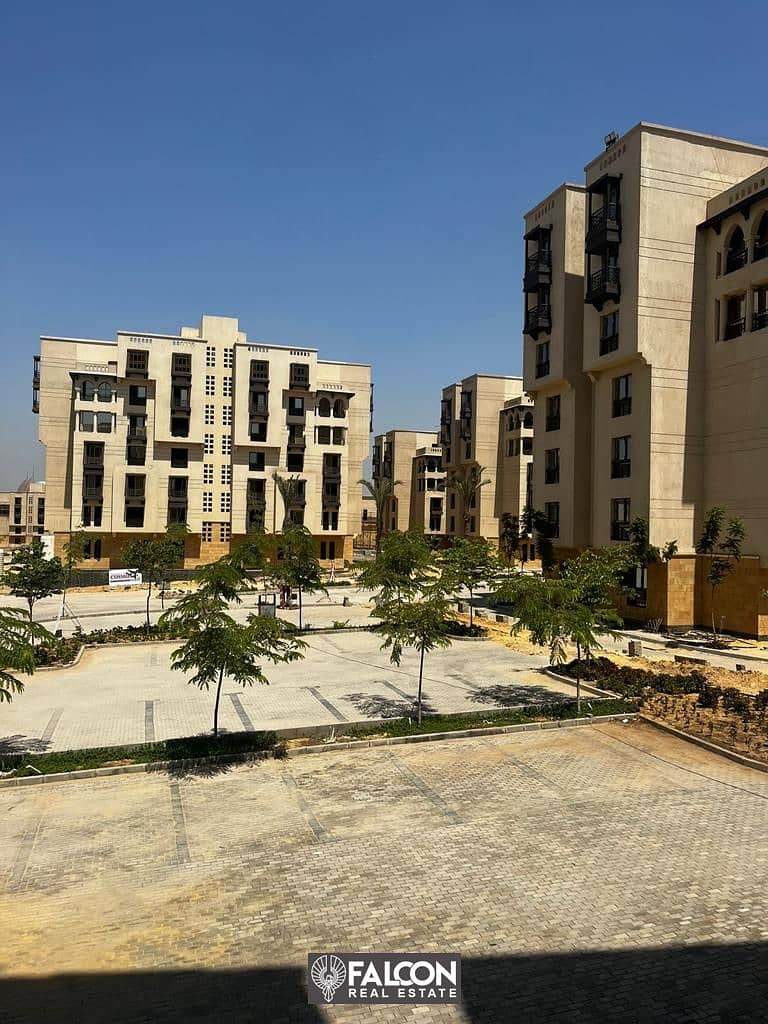 I own an apartment with immediate receipt, fully finished, in installments over 10 years, in Al-Fustat Compound, next to the wall of Majra Al-Ayoun 8