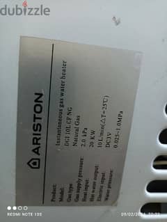 Ariston water heater 10 L