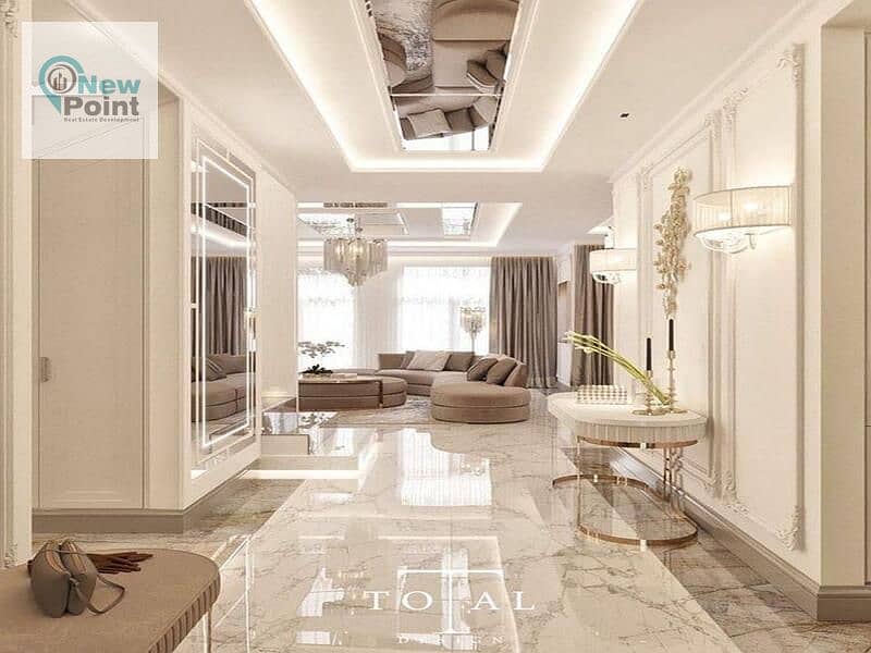 3 bedroom fully finished apartment in the heart of New Cairo, with installments over 8 years, interest-free 6