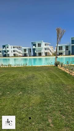 Chalet 125m with the largest garden 206m for sale prime location on the lagoon, ready to move fully finished in Fouka Bay in North Coast