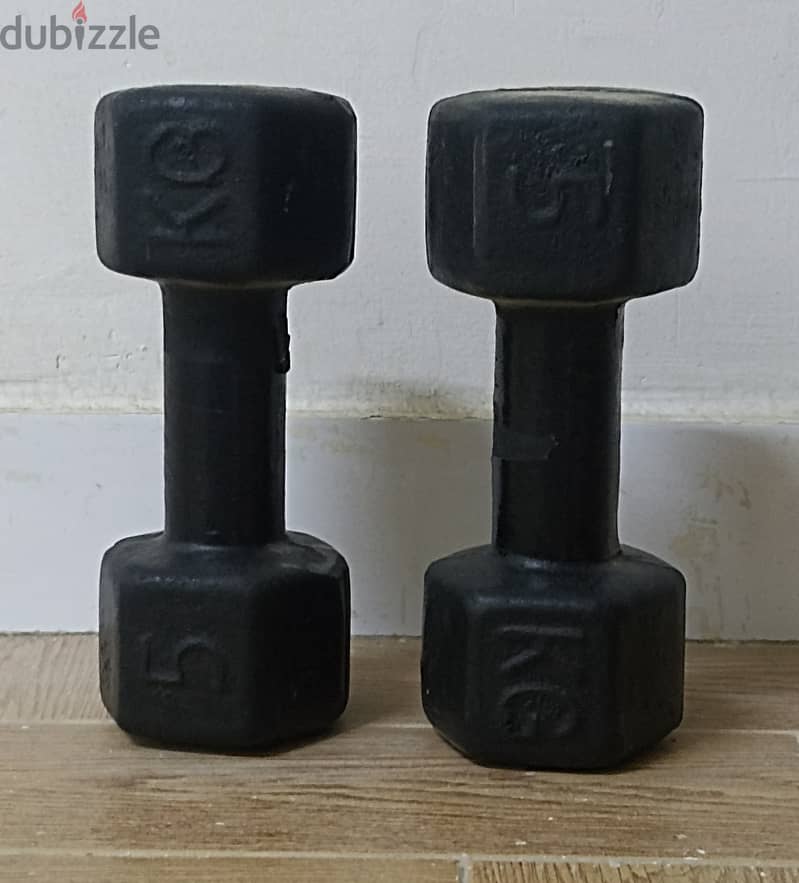 Dumbbells 2x5kg دمبلز حديد 0