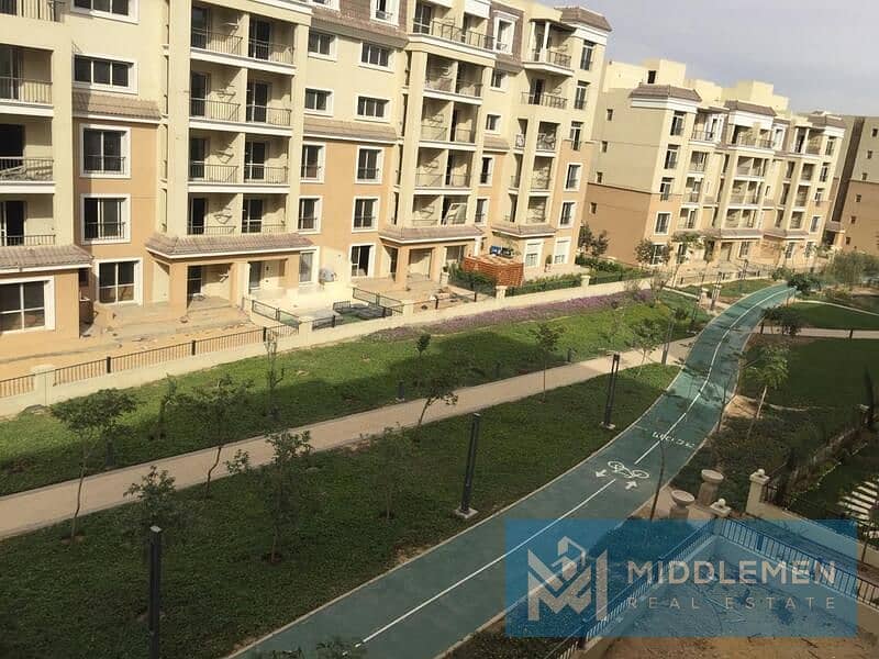 apartment corner 182m prime location view on villas , sarai mostakbal city 8