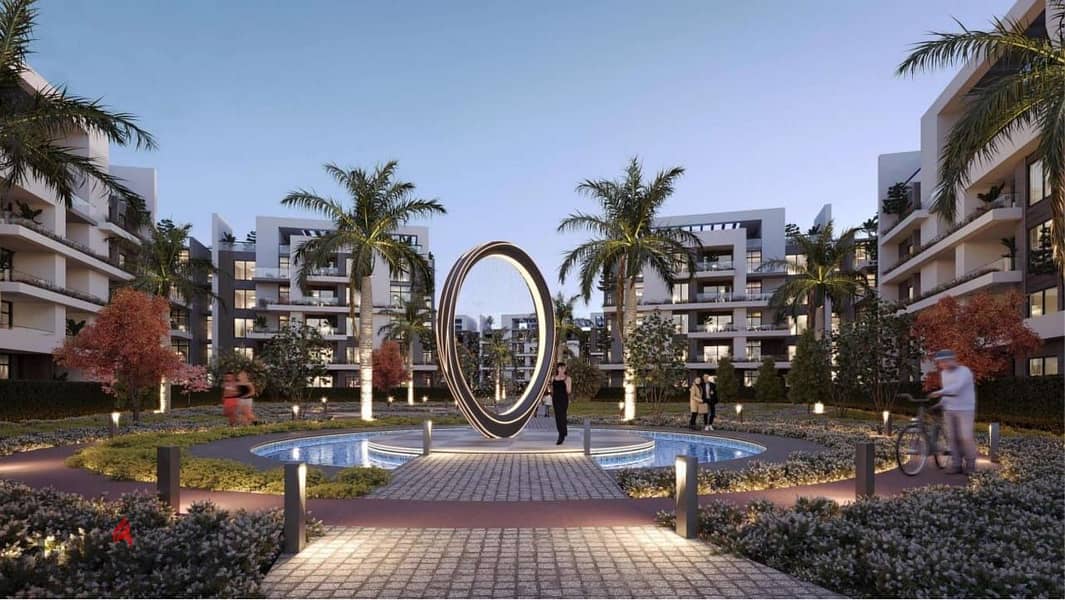 Apartment for sale in Palm Island Compound, Shorouk City, on Suez Road, directly  next to La Vista Compound, with a 15% down payment and installments 12