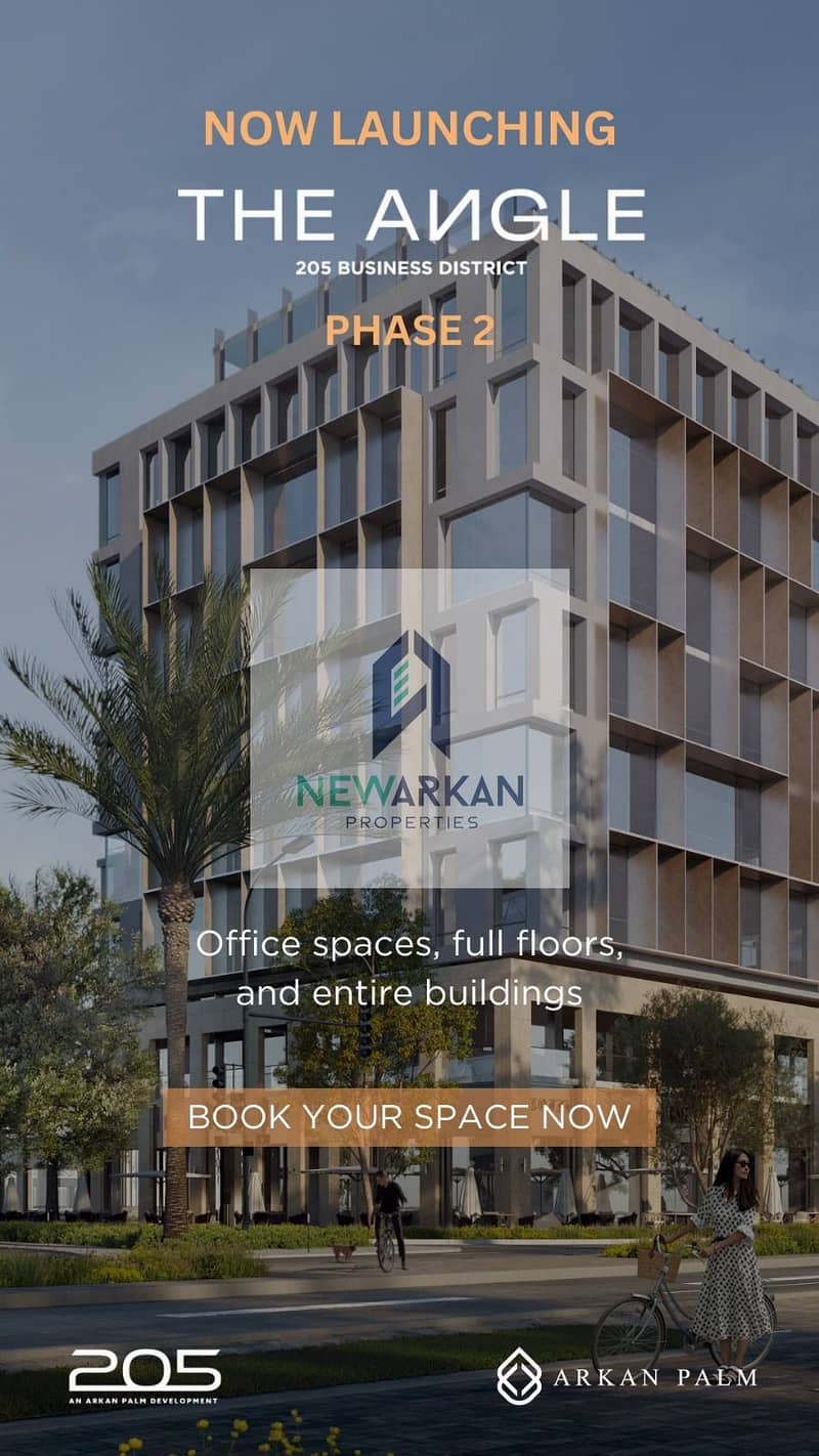 Office for sale on the axis directly next to Arkan Mall, with only 10% down payment and instalments for the longest period 1