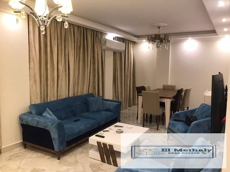 apartment 136 meter with garden 50 meter  for rent furnished in Al Rehab City 0