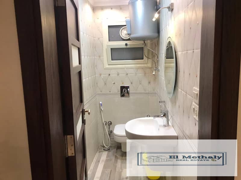 apartment 136 meter with garden 50 meter  for rent furnished in Al Rehab City 7