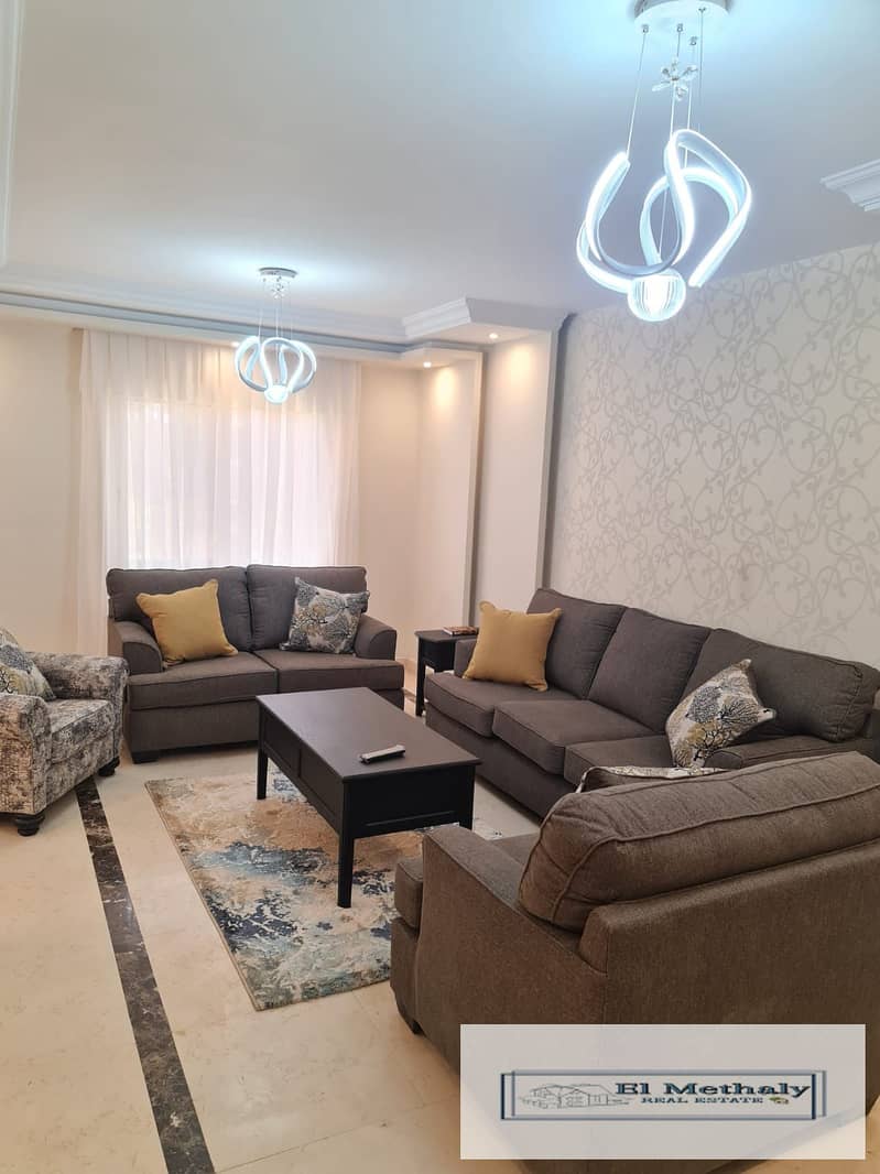 apartment 155 meter  for rent, furnished, in Al Rehab City 1