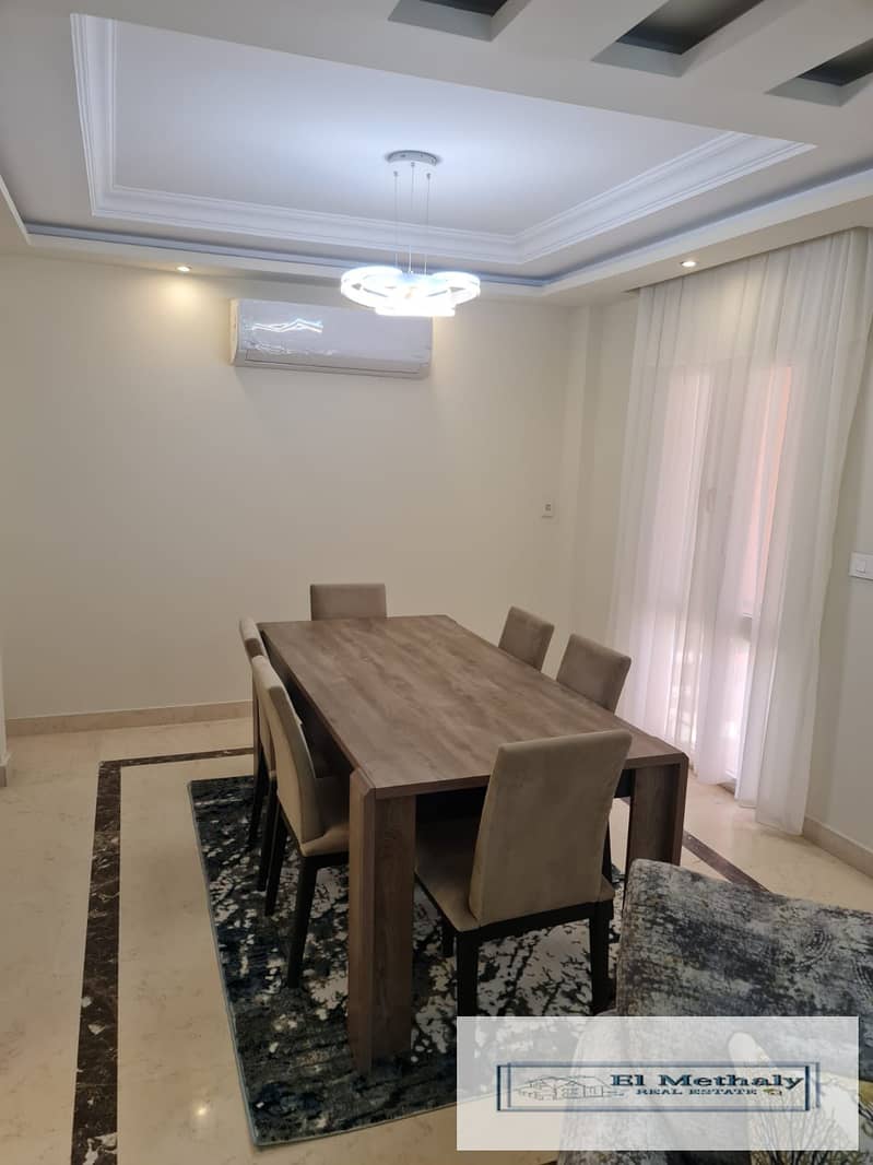 apartment 155 meter  for rent, furnished, in Al Rehab City 2