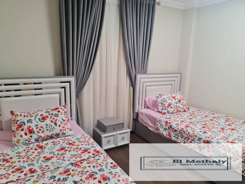 apartment 155 meter  for rent, furnished, in Al Rehab City 3