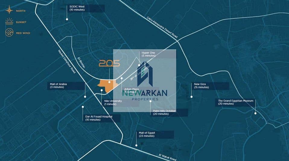 مكتب ادارى للبيع باقل مقدم وقسط على اطول فترة فى قلب الشيخ زايد بجوار اركان مول 5