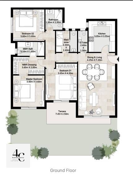 Apartment 159m garden 48m for sale in compound hyde park with possability of installments north direction in best location 2