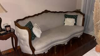 like New Linen Sofa - كنبة كتان خشب زان 0