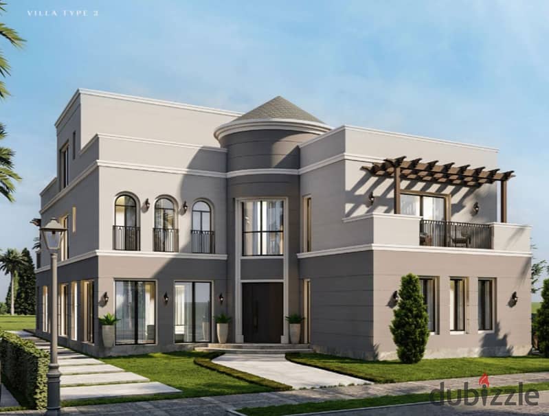 Villa with landscape view, in installments over 8 years, in the heart of Sheikh Zayed, next to Dahshur Link, in Gargen Lakes 5