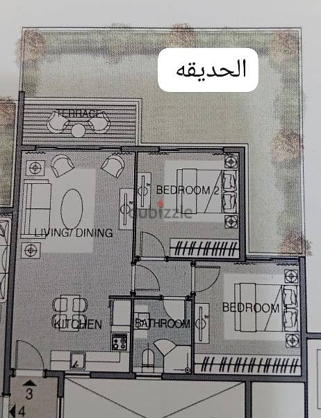 شقة للبيع فى مدينه نور طلعت مصطفى 81متر بجنينة 37متر فيو وايد جاردن 2