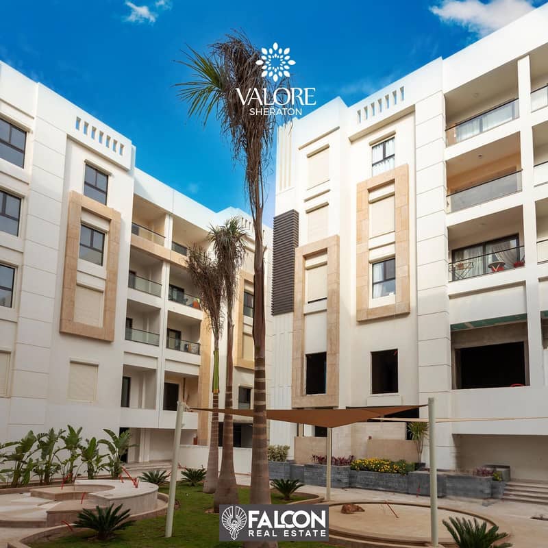 Fully finished 2 BR hotel apartment in front of Dar Al-Ashara and next to Almaza City Center in the ALjar - Valore compound. . with a 25% discount 1