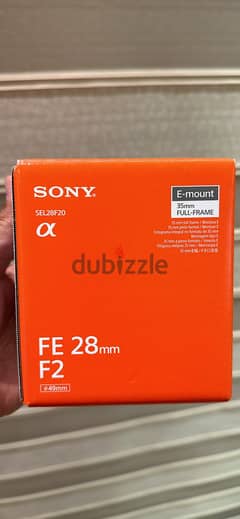 Sony lens FE28mm F2.0