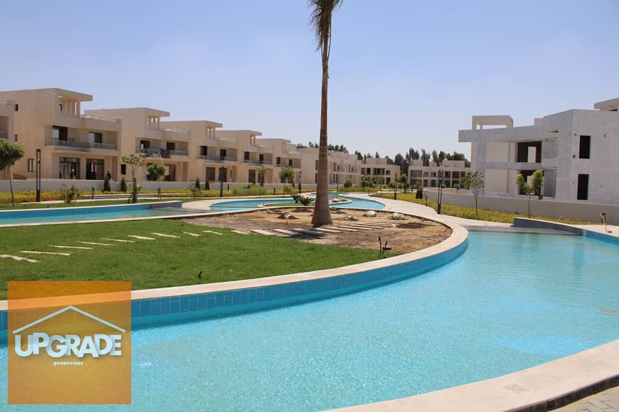 Standalone villa - Panorama 300m overlooking a unique swimming pool, in Lake West Compound, Sheikh Zayed, in front of Beverly Hills 11