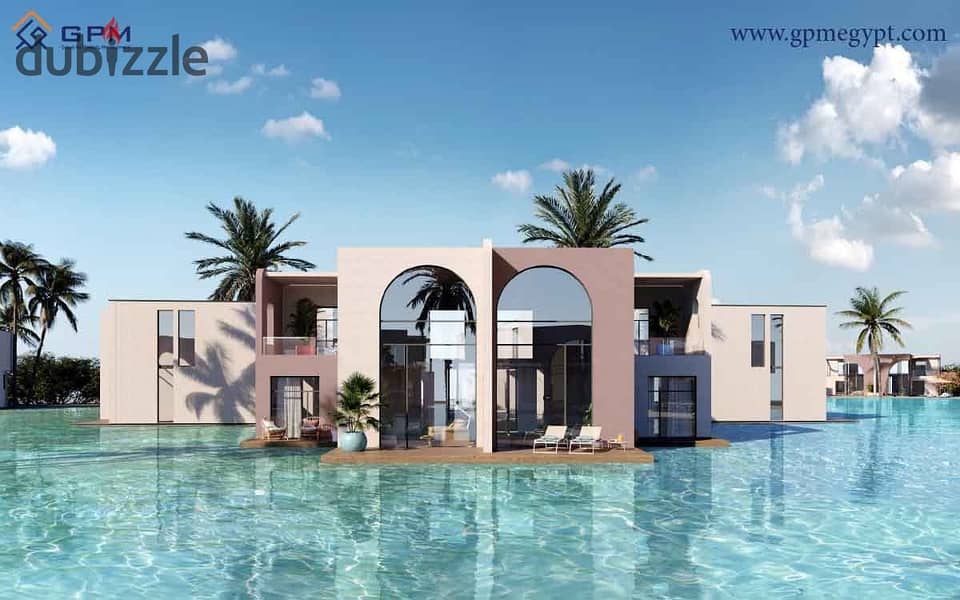 Chalet + garden (4 rooms), fully finished, double view corner in June Sodic, North Coast, in the middle of Ras El Hekma Bay 0