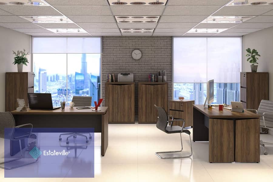 In installments over 10 years, a finished office for sale in a mall built in the administrative capital the most important main axes, managed by JLL 1