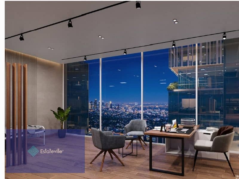 Your office is for rent with a 10% down payment and 10-year installments with a fine for not renting in the contract on Central Park, the capital, wit 5