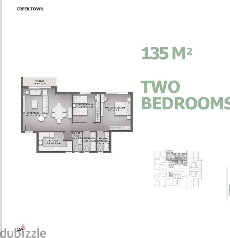 2 bedrooms apartments  Ground 130sqm + 50 garden 4