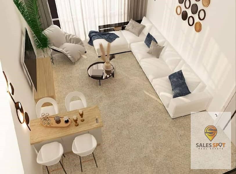 In installments over 10 years, a 164 sqm, finished apartment for sale in Bloom Fields Compound in the heart of Mostakbal City, near Madinaty 11