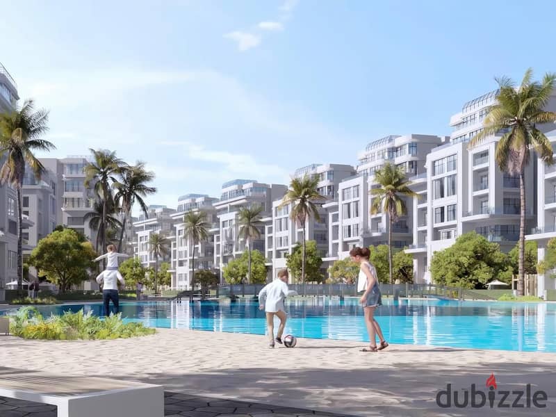 شقة 125م للبيع في العاصمة الادارية متشطبة بالكامل تطل على لاجون في لوميا Fully finished Apartment 125m for sale New Capital Lagoon view in Lumia Dubai 2