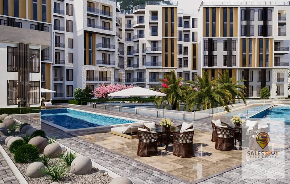 Book an apartment with the lowest price per meter in the settlement ground floor 177m with garden 133m in Silvia Compound in the settlement next to th 6