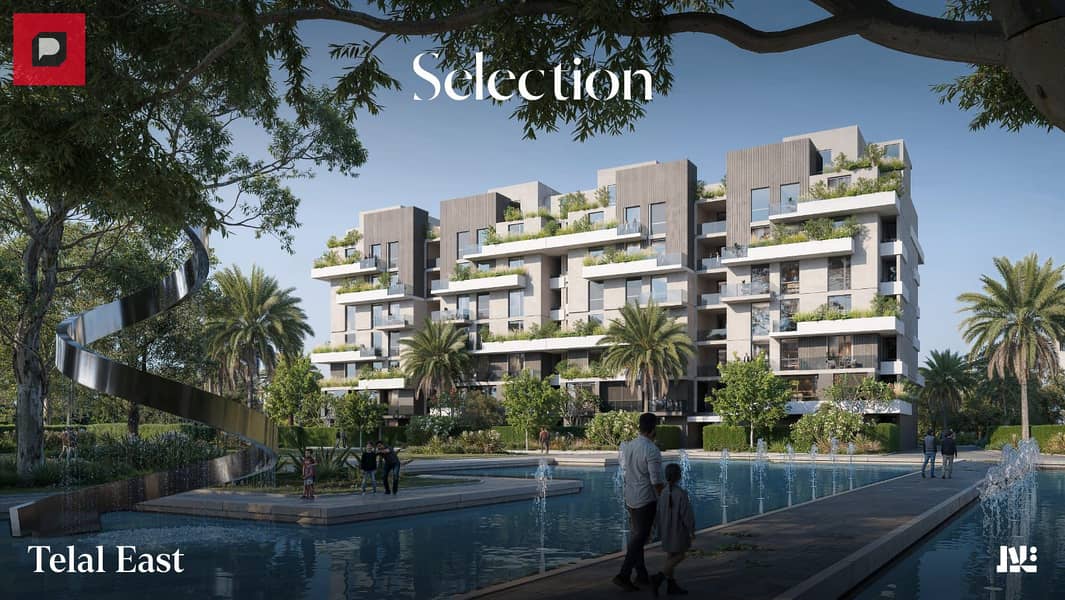 apartment Double view for sale in New Cairo at the first offering price in Telal East Compound by Roya Company next to Palm Hills and Mountain View iC 3