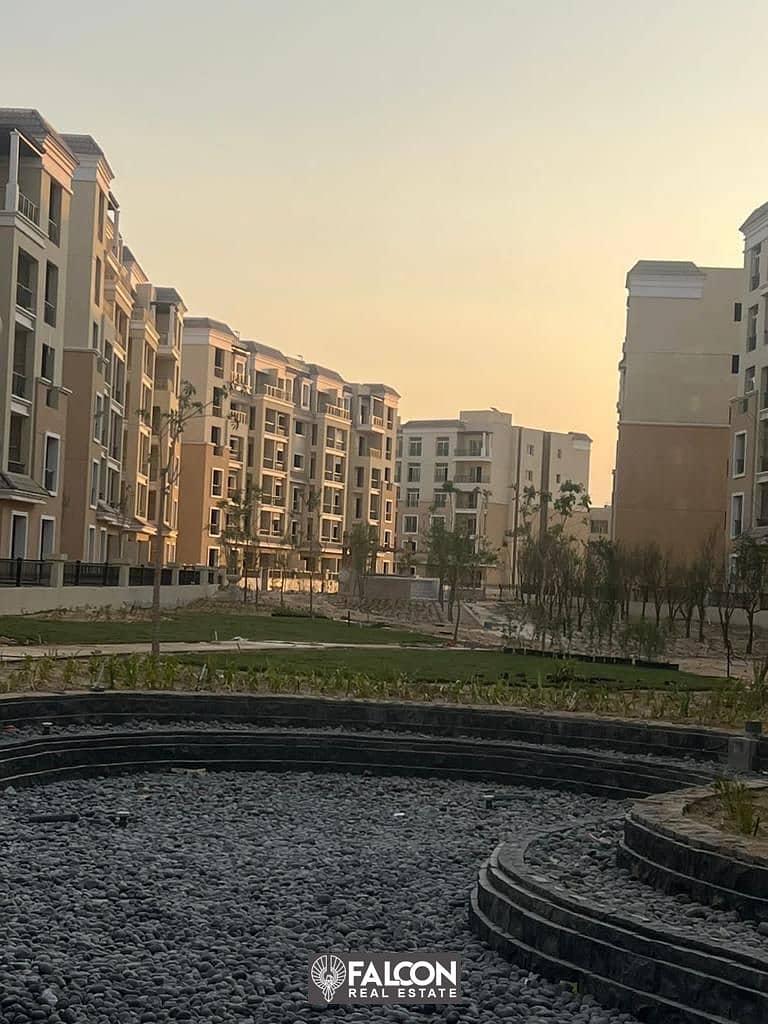 For sale, apartment Corner View on a green area in Sarai Compound in front of Madinaty 1