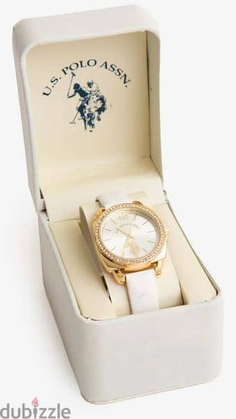 U. S. Polo Assn. Women's Rhinestone Case Strap Watch New 8