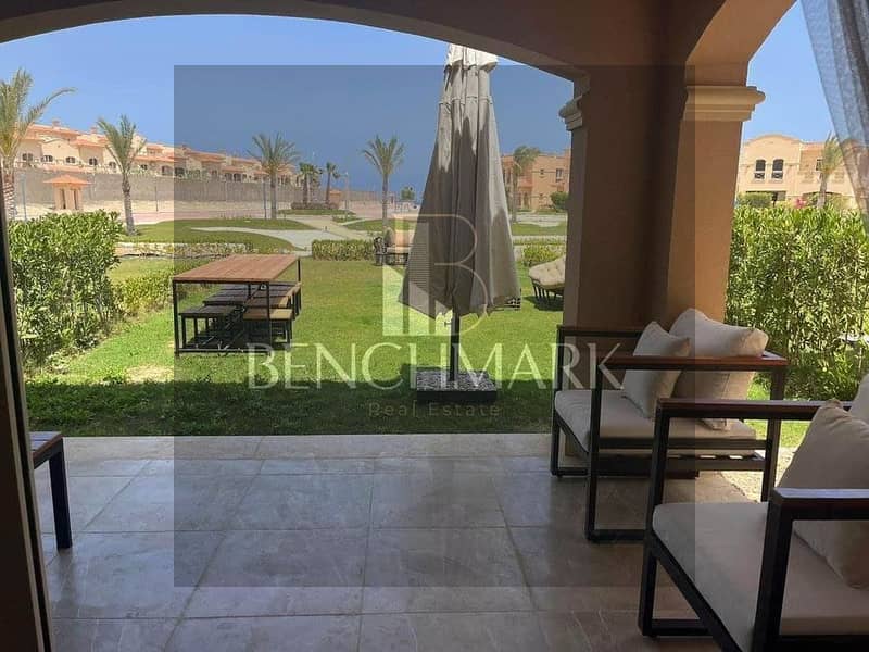 Garden chalet for sale 180 m delivery now finished Lavista Topaz Ain Sokhna Village next to Porto Sea view, landscape pool view installments 5 years 4