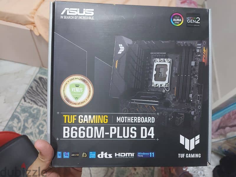 بورده اسوس B660M استعمال شهرين جيمنج ورامات 32 ddr4 والمعالج 17 جيل 13 1