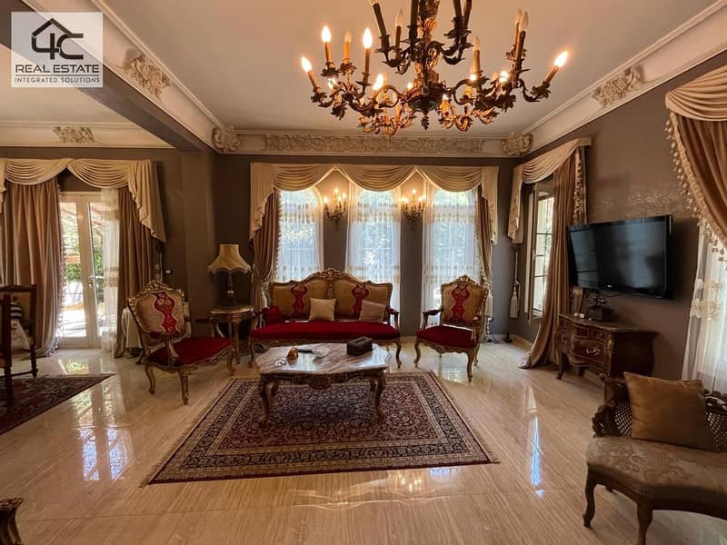 Open view on main garden Stand alone Villa Fully Furnished Cluster 1 for Sale in Hyde Park-New Cairo 1