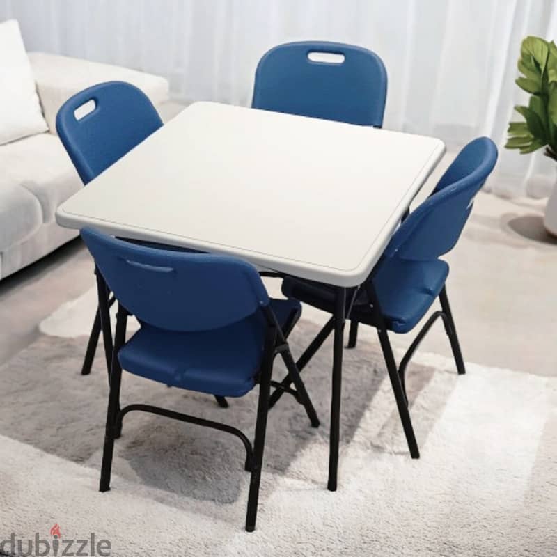 SunBoat 5-piece folding furniture set 88 cm table with 4 chairs 2