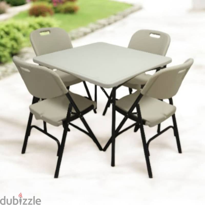 SunBoat 5-piece folding furniture set 88 cm table with 4 chairs 4