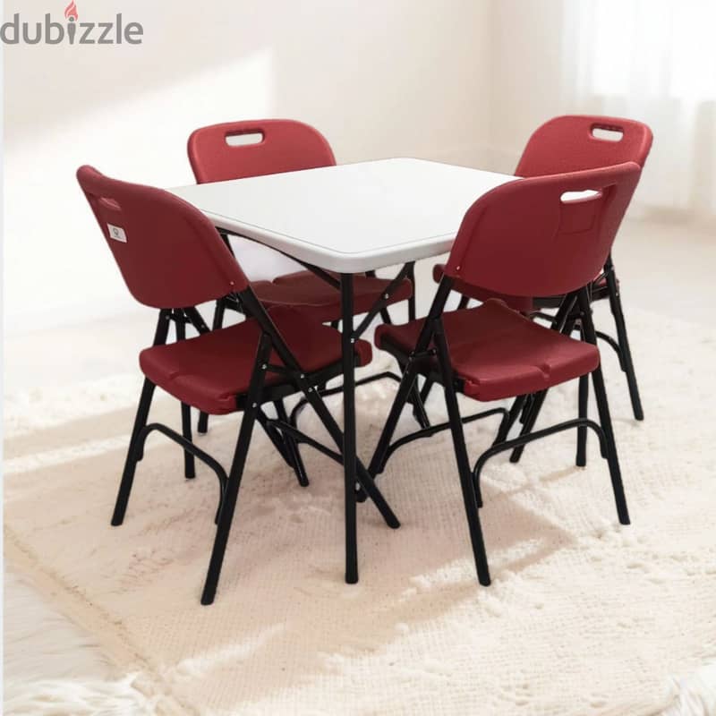 SunBoat 5-piece folding furniture set 88 cm table with 4 chairs 5