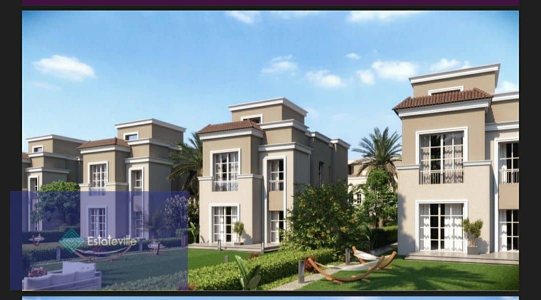 Independent villa 175 meters net in a fully villas compound in Mostakbal City directly on the Amal Axis and in front of Madinaty with a down payment o 1