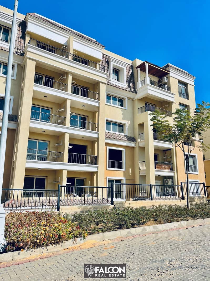 A very special apartment with a private garden, 130 meters, in the best location in the Saray Mostakbal Compound, directly next to Madinaty, 9