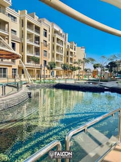 A luxury apartment of 205 meters, 4 rooms, for sale in Sarai Compound, directly in front of Madinaty. The apartment is entirely nautical,