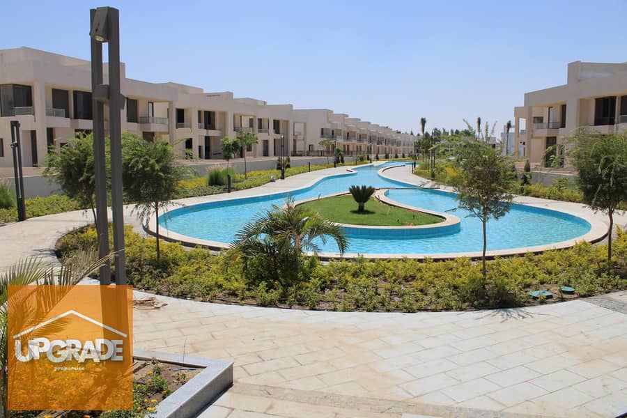 Standalone villa 296m view swimming pool and landscape in Sheikh Zayed directly on Dahshur Road and in front of Beverly Hills in Lake west Compound 2