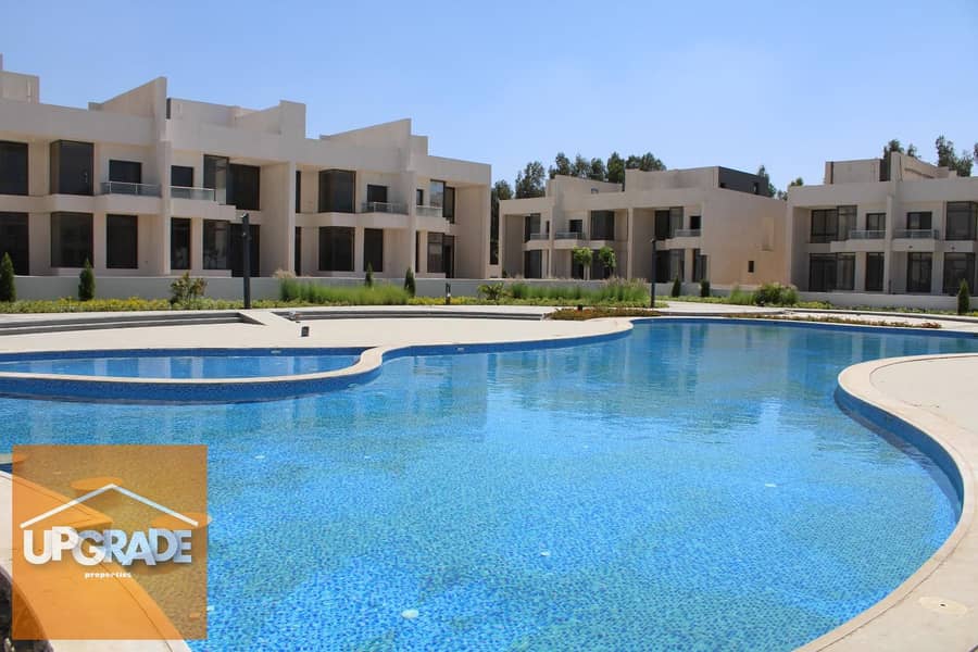 Standalone villa 296m view swimming pool and landscape in Sheikh Zayed directly on Dahshur Road and in front of Beverly Hills in Lake west Compound 4