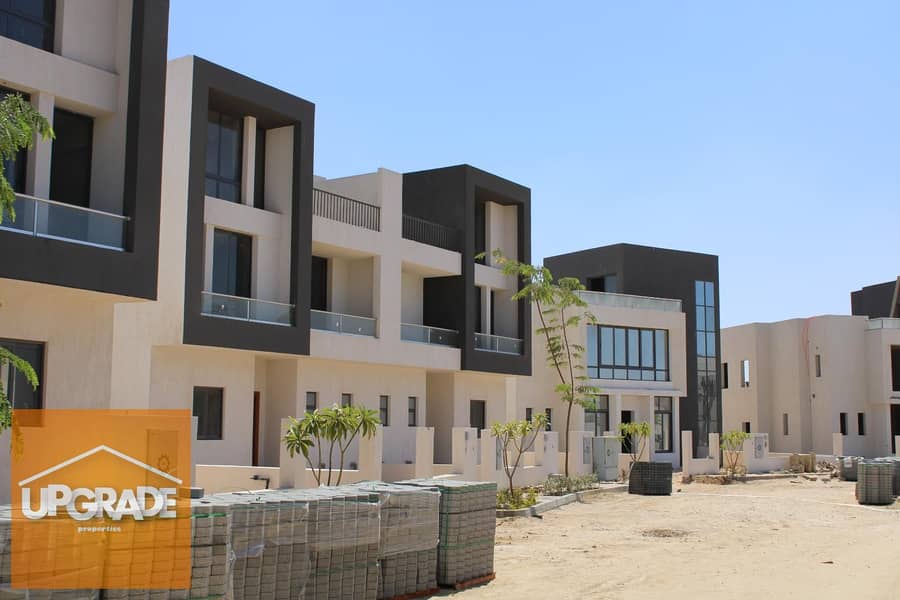 Standalone villa 296m view swimming pool and landscape in Sheikh Zayed directly on Dahshur Road and in front of Beverly Hills in Lake west Compound 7