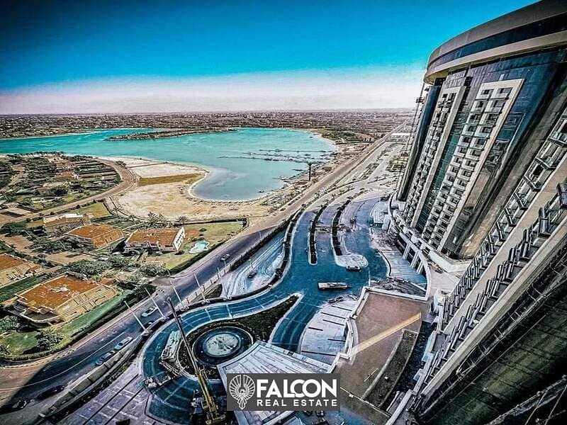 For sale, a sea view apartment with a down payment of 560 thousand, immediate delivery and fully finished in El Alamein, North Coast, Latin Quarter 5