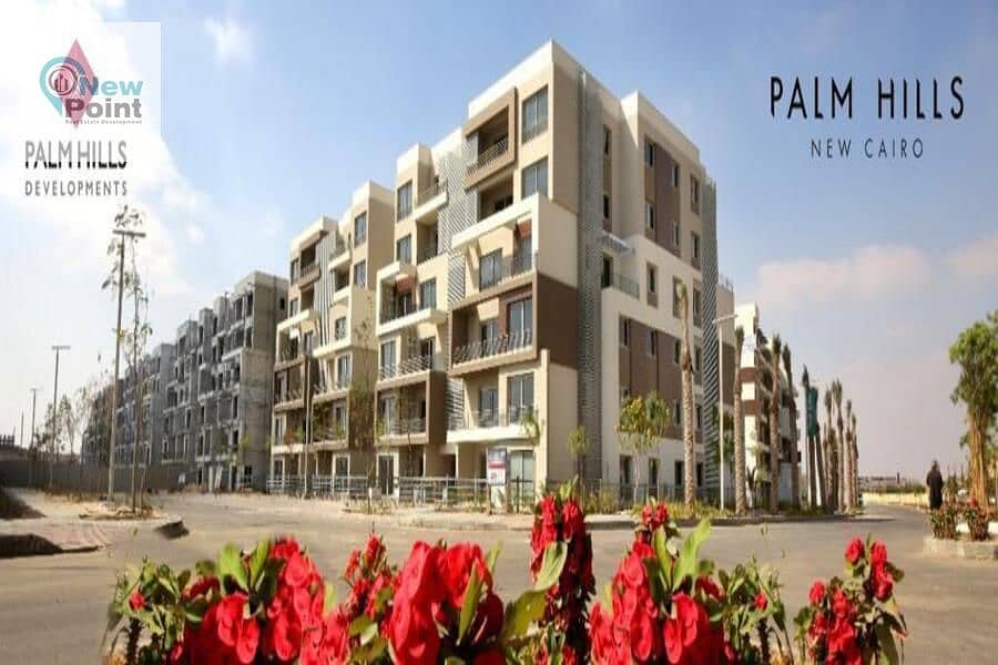 3-bedroom apartment with garden for sale, ultra-super luxurious, finished, in Palm Hills New Cairo Compound 8