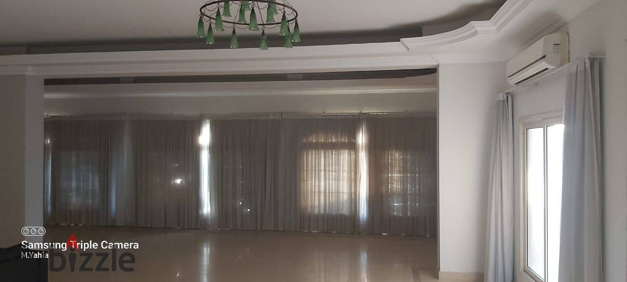 Spacious ground floor apartment with SWIMMING POOL for rent in West Golf New Cairo,  beside Katameya Heights 2