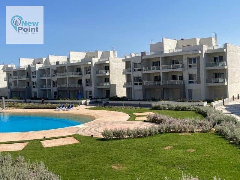 Receive immediately a duplex directly on the sea, fully finished with air conditioners and natural gas, in the most upscale villages of Ain Sokhna, Ar 16