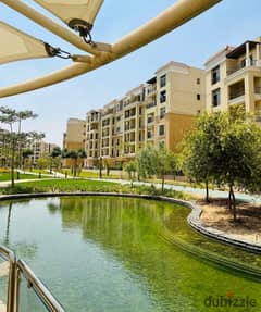 For sale, the last studio, 65 m + garden, 31 m, in Sarai Compound, next to Madinaty, on the Suez Road, with a down payment of 417k