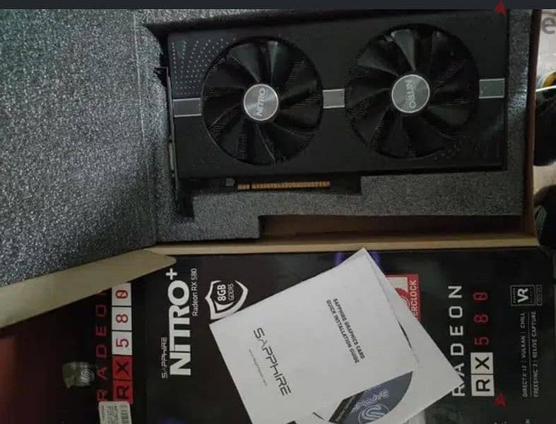 كارت سفاير نيترو بلس rx580 8g بالكرتونه حاله ممتاذه 1